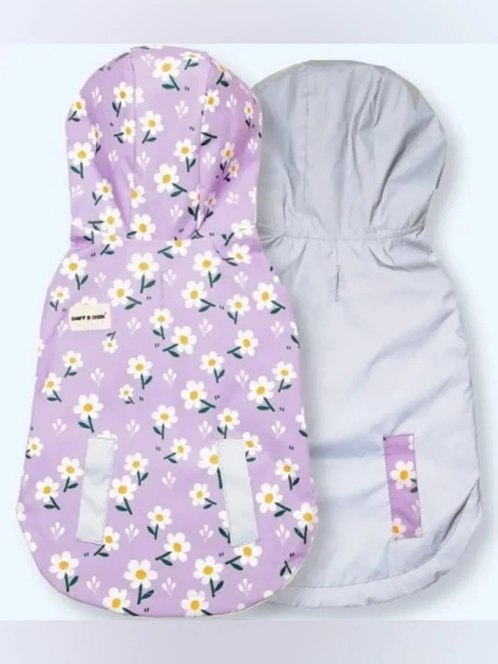 NWT Sniff & Bark Purple Daisy Reversible Zoomies Rain Vest | Size M